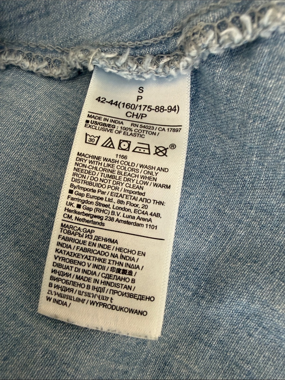 GAP Light Blue Denim Midi Dress with Smocked Bodice - Picture 6 of 6